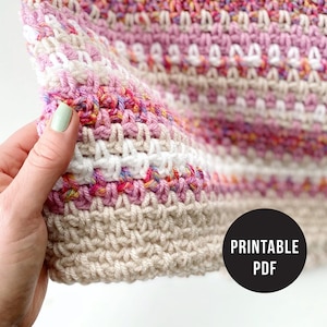 Marble Moss Stitch Blanket Pattern - PDF only - Digital Download