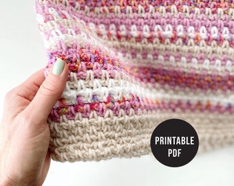 Marble Moss Stitch Blanket Pattern - PDF only - Digital Download