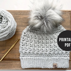 Nordic Feathers Crochet Beanie Pattern - PDF only