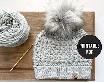 Nordic Feathers Crochet Beanie Pattern - PDF only