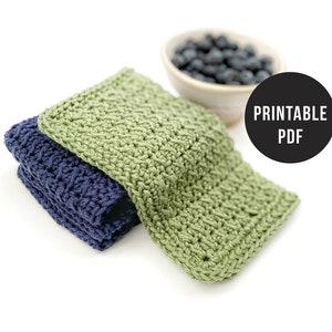 Even Moss Stitch Crochet Washcloth Dishcloth PDF Only Digital Download