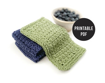 Even Moss Stitch Crochet Washcloth Dishcloth PDF Only Digital Download