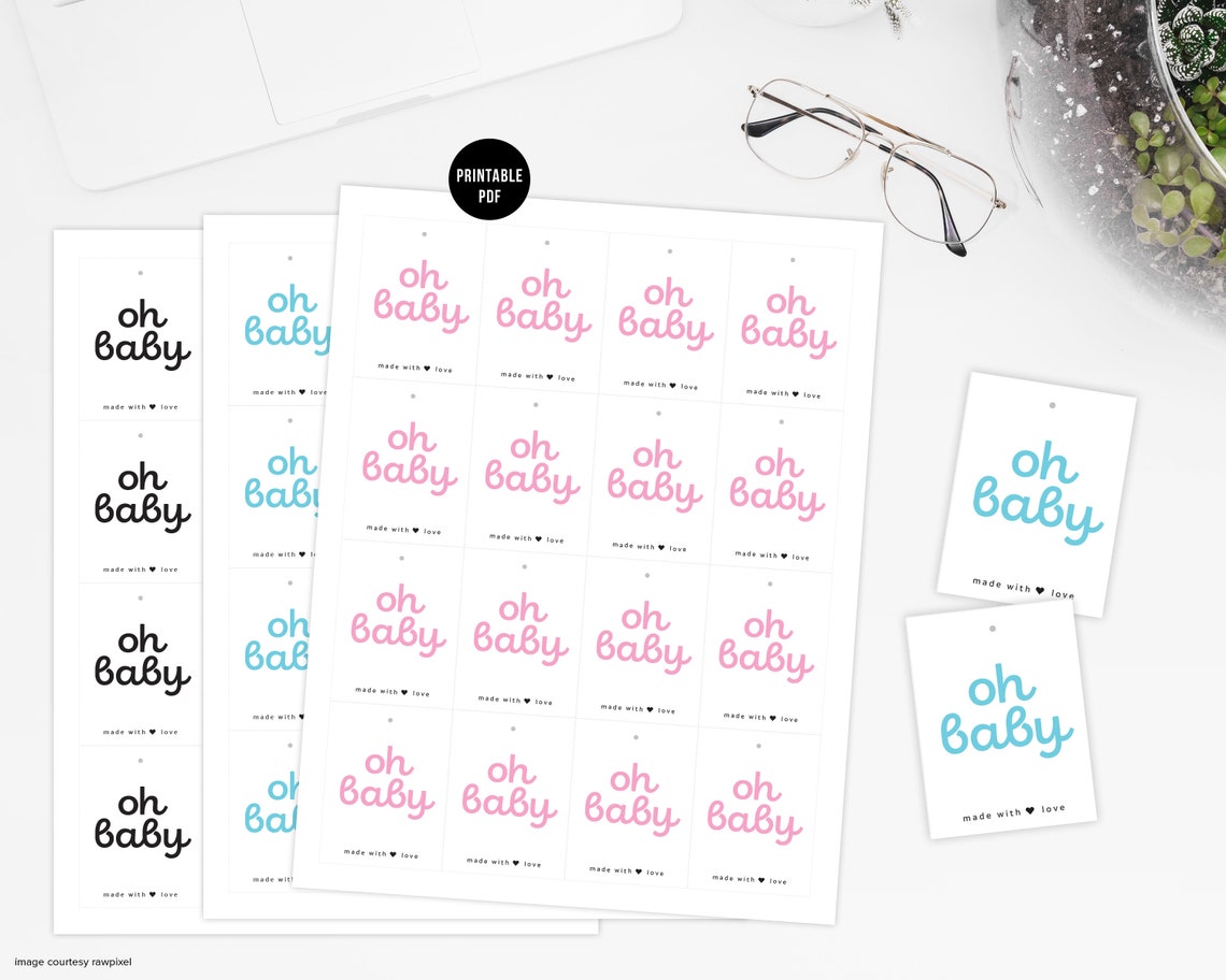 Printable: oh Baby Tags Labels for Knit Crochet Baby | Etsy