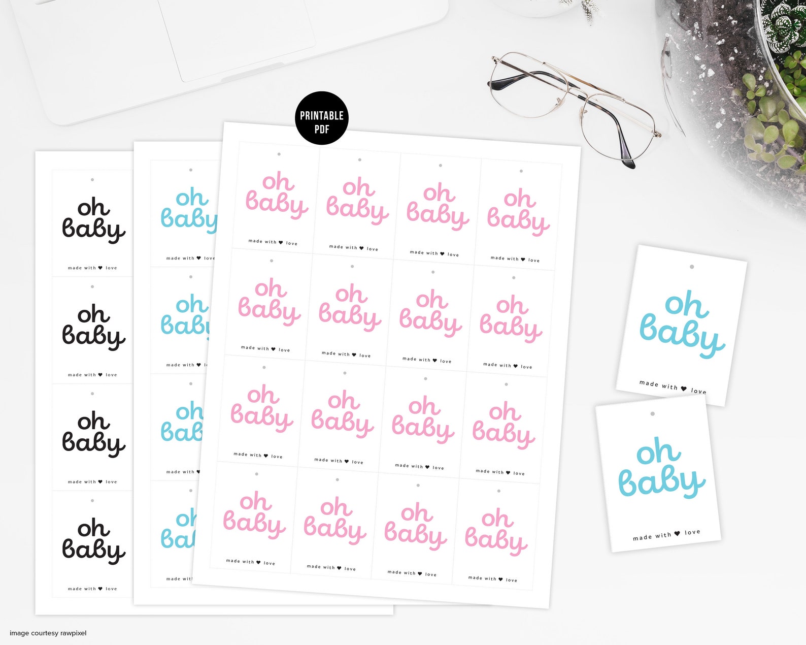 Printable: oh Baby Tags Labels for Knit Crochet Baby | Etsy