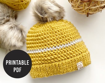 Toddler Herringbone Crochet Beanie Pattern Digital Download PDF