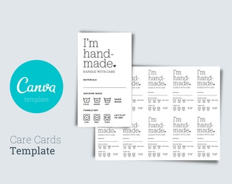 I'm Handmade Care Cards Canva Template - Digital Item ONLY