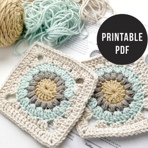 Sunny Days Granny Square Pattern // Square ONLY //  PDF ONLY - Digital Download