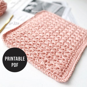 Luxe Feathers Washcloth / Dishcloth Crochet Pattern - PDF only