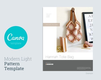 Crochet Knit Canva Pattern Template – Modern Light - Digital File