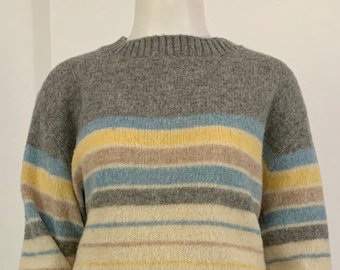 Vintage Striped Wool Ski Sweater