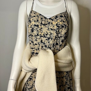 Vintage Floral Maxi Dress with Tie Back
