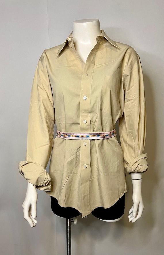 Vintage Christian Dior Tan Button Down