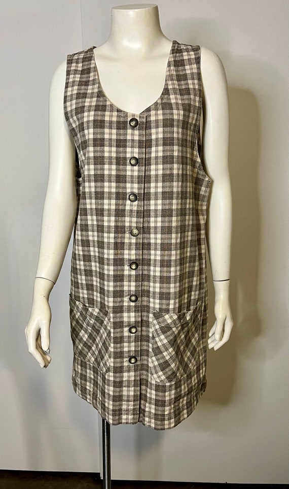 Vintage Plaid Button Up Dress