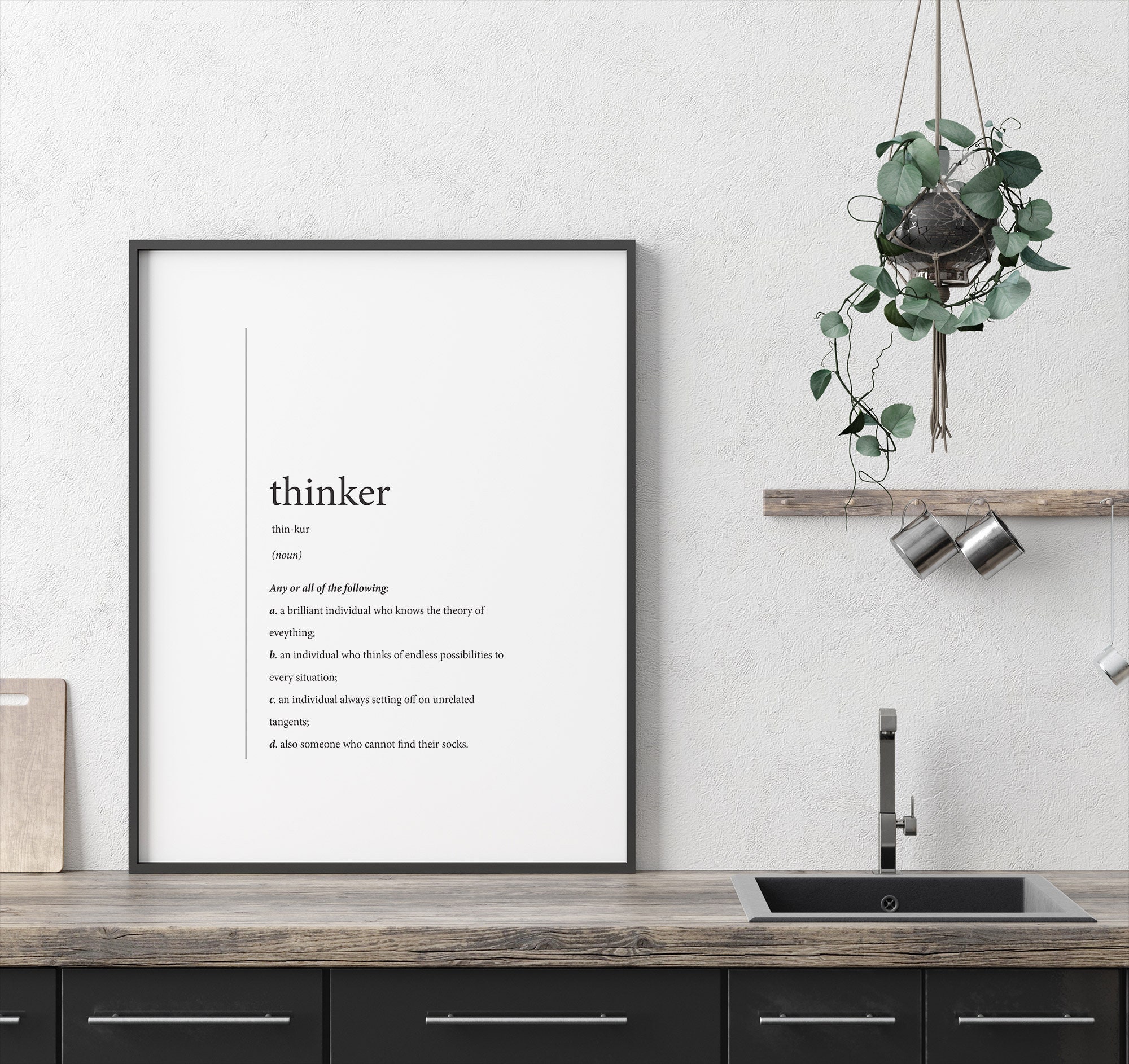 Funny Definition Printable Thinker Gift For A Etsy
