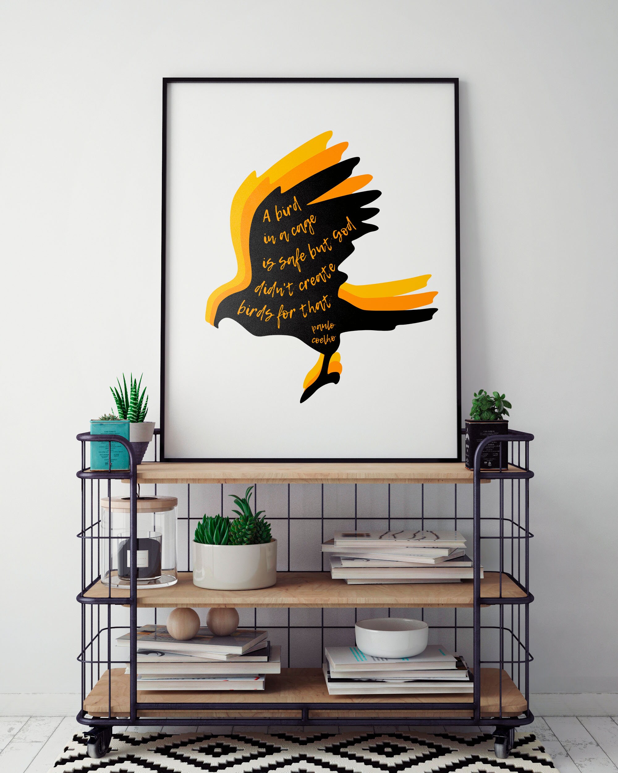 Bird Printable Literature Gift | 'A Bird in a Cage is Safe but God Didn ...