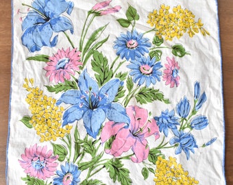 Vintage Floral Cotton Handkerchief