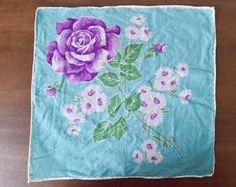 Vintage Floral Cotton Handkerchief