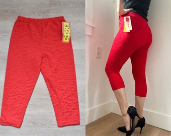 Deadstock 80s The B.O.S.S LTD Red Lycra Capri Pants