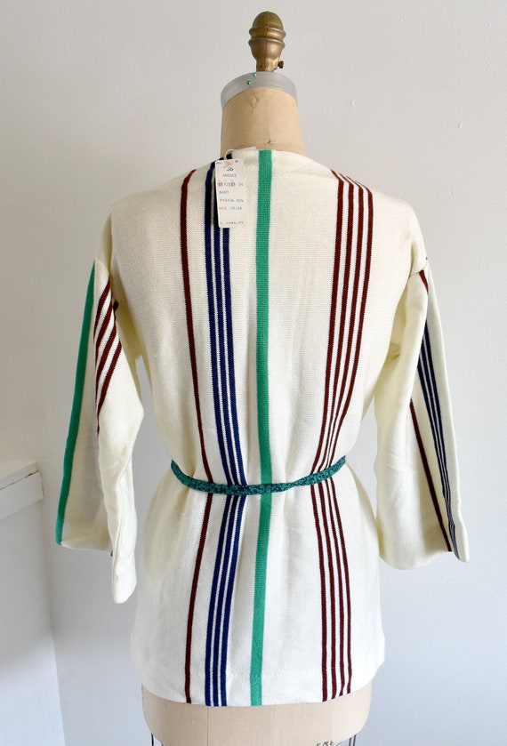 70s VTG Sears Boatneck Stripe Tunic Sweater Vinta… - image 4