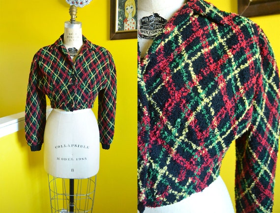 40s/50s Cropped Knit Bolero Shrug Jacket