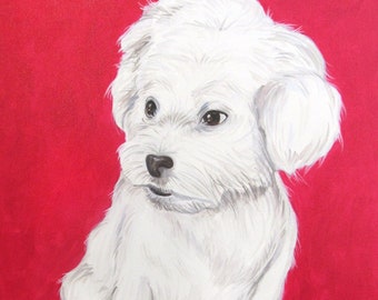 16 x 20 aangepaste huisdier portret schilderij, handgeschilderde, hond portret, kunst, dier schilderen, cadeau-idee, aangepaste, huisdier, acryl, leuke gift