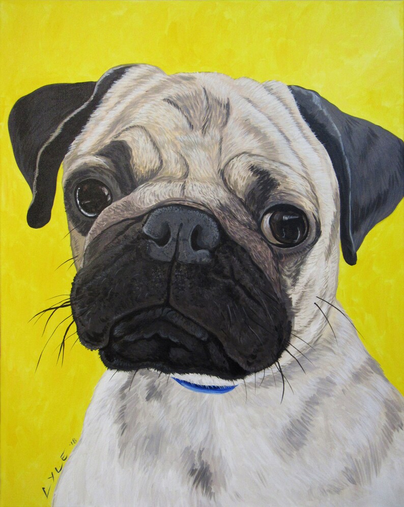art gift idea hand painted cute gift acrylic 11 x 14 Custom Pet Portrait Painting pet dog portrait custom animal painting
