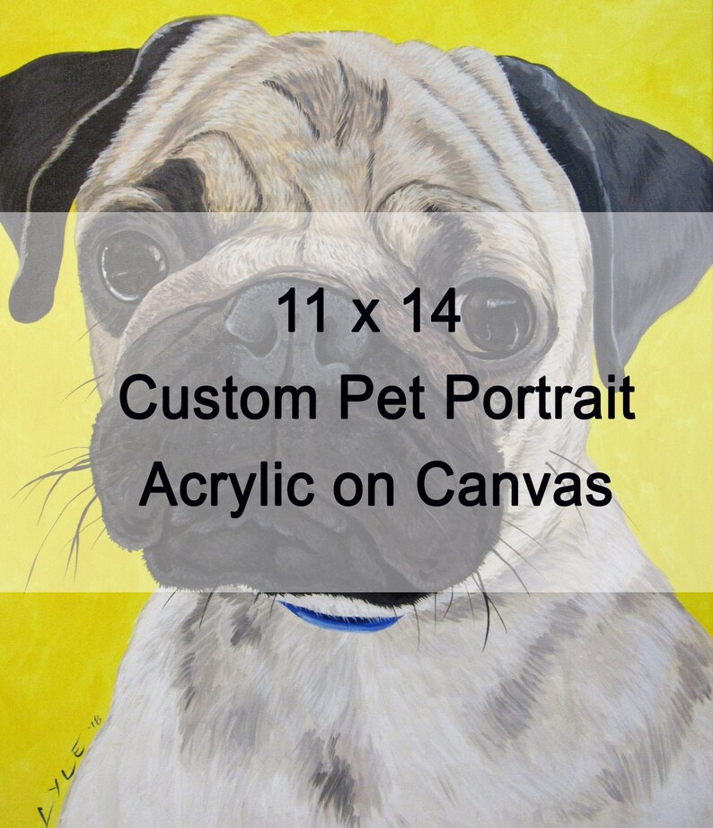 art gift idea hand painted cute gift acrylic 11 x 14 Custom Pet Portrait Painting pet dog portrait custom animal painting