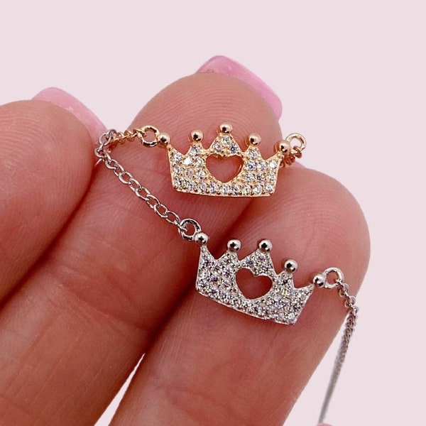 Tiny Princess Crown Necklace / Dainty Crown Pendant / Princess Jewelry / Tiny Princess Pendant / Princess Tiara Necklace / Pageant Gift