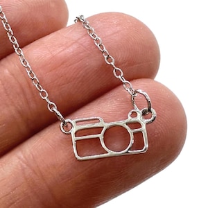 Dainty Camera Necklace / Gift for Photographer - .925 Sterling Silver Hypoallergenic and Tarnish Resistant