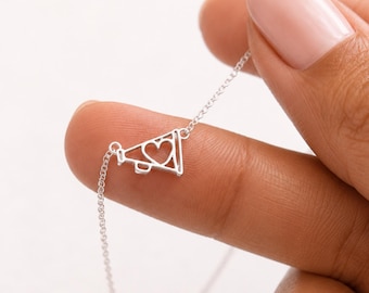 Tiny Cheer Megaphone Necklace | Cheerleader Gift - 18K Gold-Plated