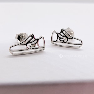 Tiny Running Shoe Earrings / Gift for Runner - .925 Sterling Silver Hypoallergenic and Tarnish Resistant