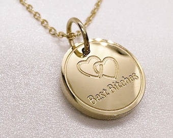 Funny Best Friend Gift | Best B*tches Friendship Necklace - Hypoallergenic and Tarnish-Resistant