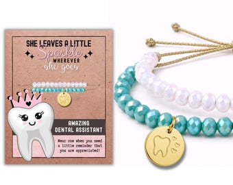 Cadeau pour assistante dentaire - Bracelet dent souvenir, fabriqué aux États-Unis
