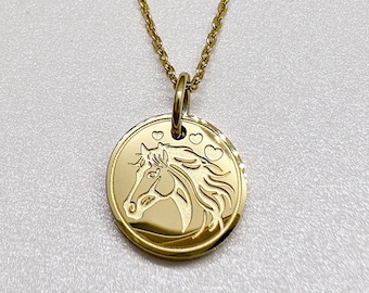Equestrian Horse Pendant Necklace | Custom Gift for Horse Rider - Hypoallergenic and Tarnish-Resistant
