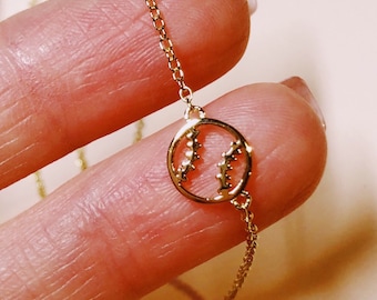 Dainty Softball Necklace / Minimalist Baseball Necklace - 18K Gold-Plated