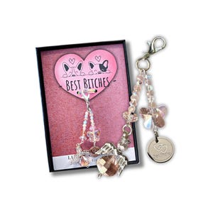Cadeau personnalisé pour demoiselle d'honneur amie/collègue | Agrafe porte-bonheur pour porte-clés, sac, lanière, bureau