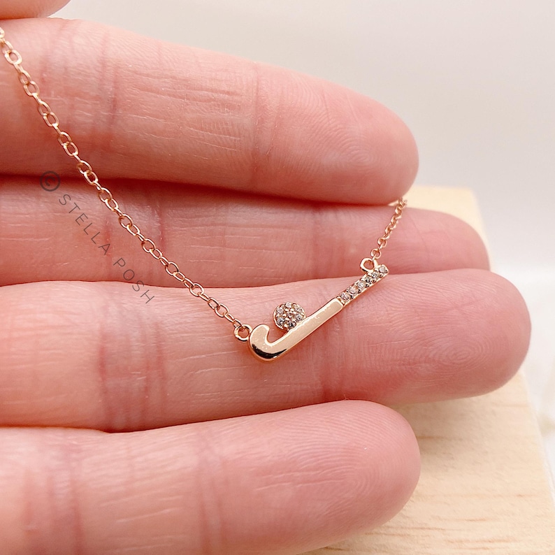 Dainty Tiny Field Hockey Necklace - 18k Gold-Plated image 14