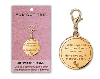 Fertility Wish Keepsake Charm - Bag or Jewelry Clip, 18K Gold Plated