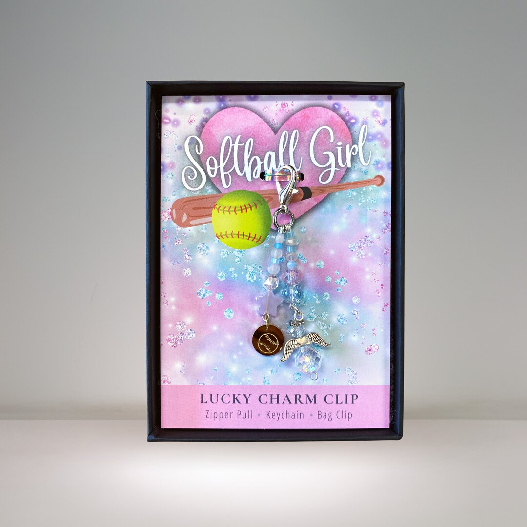 Softball Charm Clip Softball Team Gift Gift for Softball Etsy