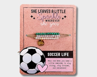 Custom Soccer Gift for Her - Soccer Charm Bracelet - Soccer Team Gift or Coach Gift, Made in the USA
