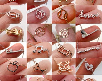 Tiny Minimalist Necklace - Unique and Meaningful Charms, Adjustable Length for Women and Girls