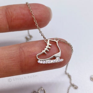Dainty Ice Skate Necklace / Gift for Figure Skater - .925 Sterling Silver Hypoallergenic and Tarnish Resistant