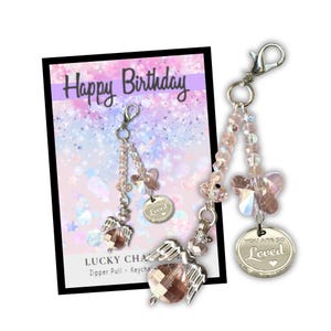 Cadeau d'anniversaire significatif pour elle | Clip charm pour porte-clés, sac à main, poste de travail - Fabriqué aux États-Unis