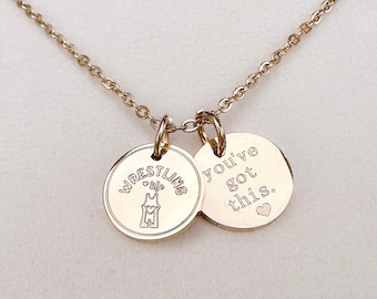 Wrestling Necklace for Her - Gift for Female Wrestler or Wrestling Mom | Hypoallergenic and Tarnish-Resistant
