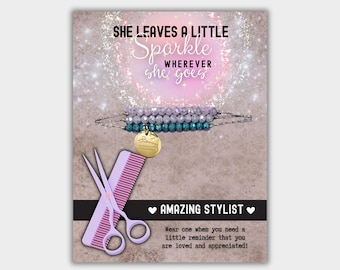 Regalo personalizado para peluqueros: pulsera con dije de tijeras de peluquero, hecha en EE. UU.