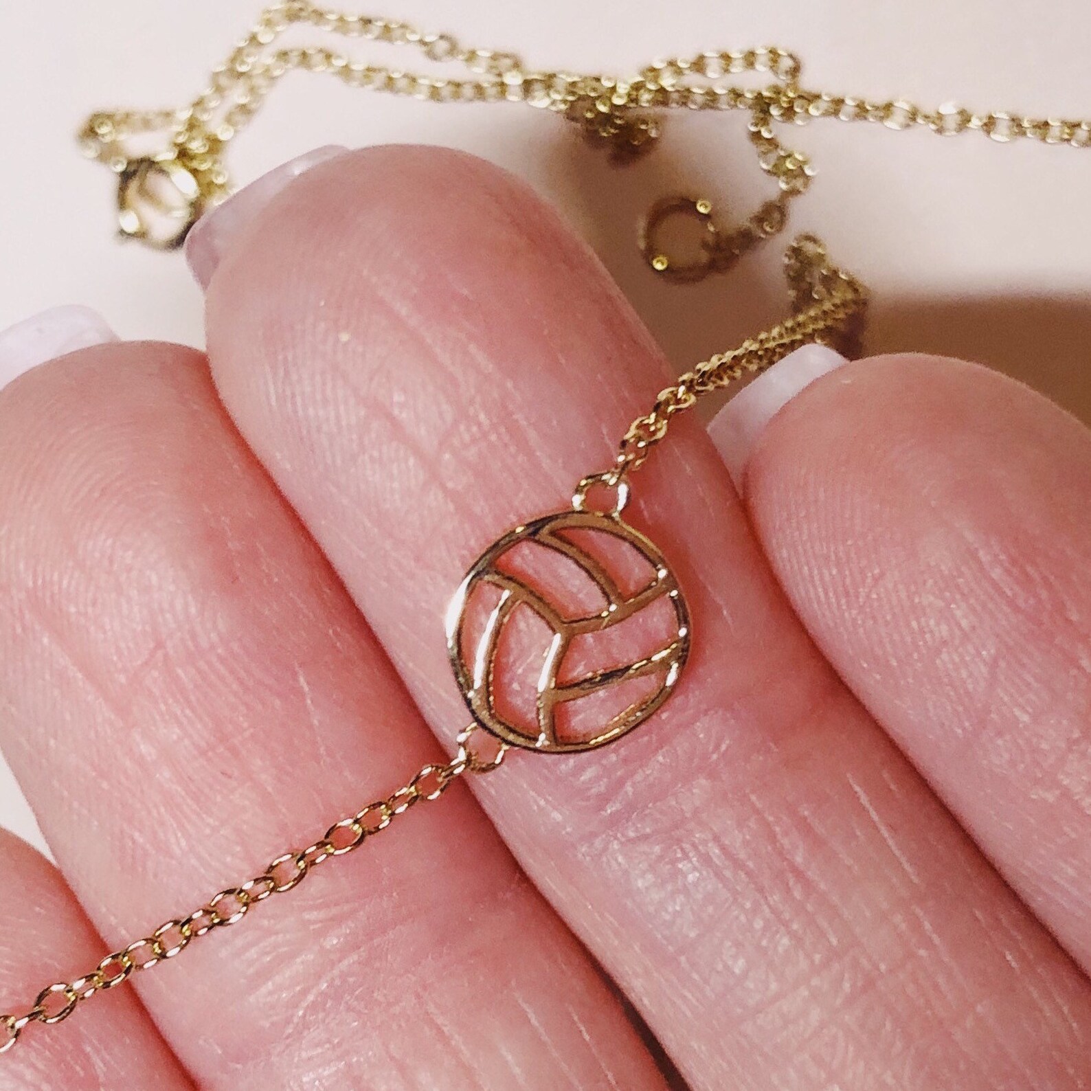 Dainty Volleyball Necklace / Volleyball Gift / Volleyball Etsy