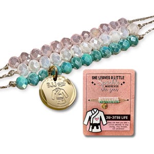 BJJ Bracelet Set for Women and Girls - Jiu-Jitsu Gift for Her - Hypoallergenic and Tarnish Resistant