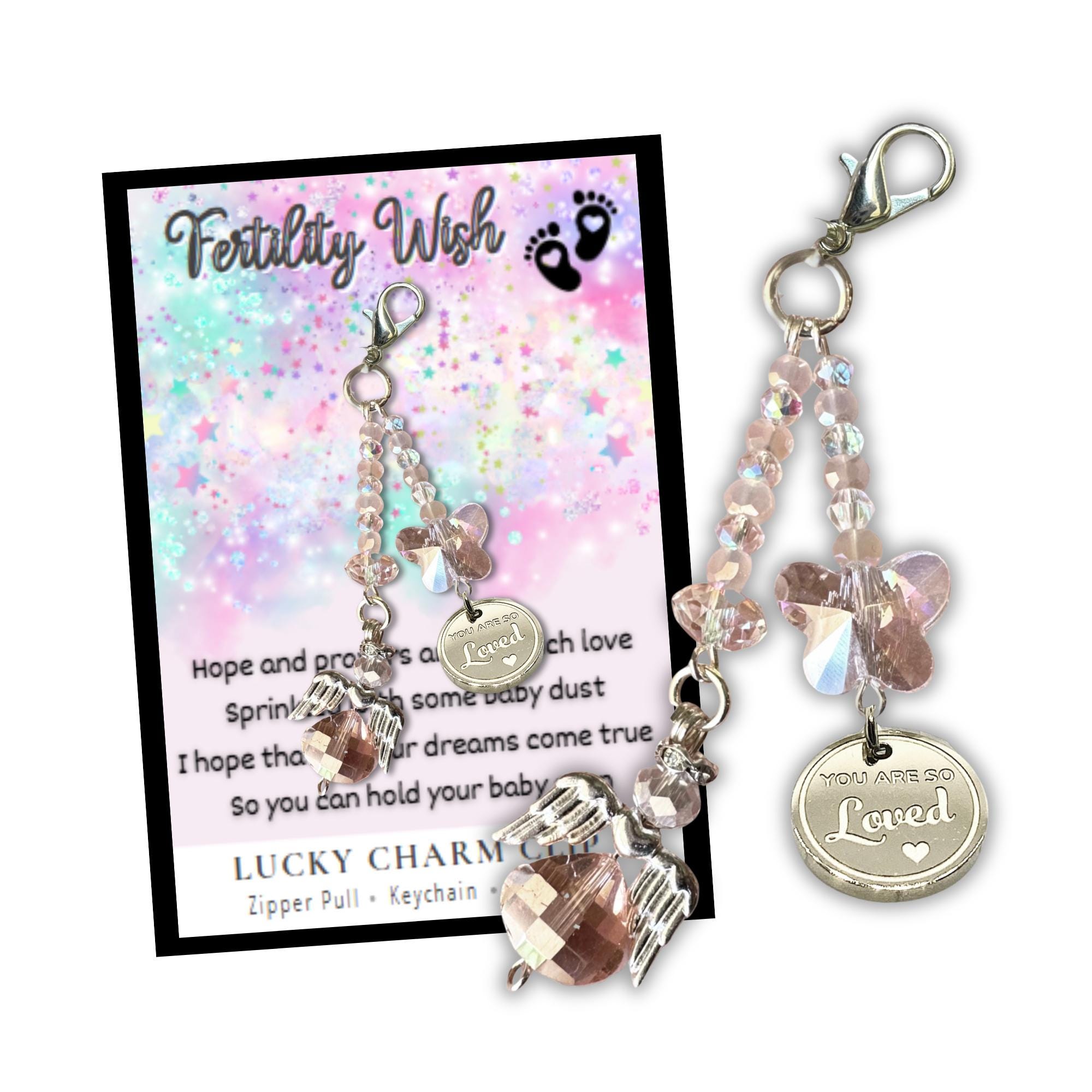 Bracciale Portafortuna Rosa Con Angelo Argentato E Biglietto Di Auguri - Regalo Di Viaggio Cristiano