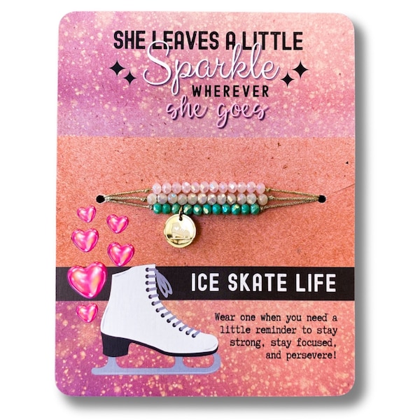 Cadeau patin à glace / Cadeau pour patineuse artistique / Cadeau hockey sur glace fille / Bracelet patin à glace / Breloque bijoux patin à glace / Idée cadeau patineuse artistique