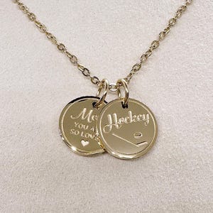 Hockey Mom Necklace for Her - Gift for Hockey Mom | Dainty Hockey Pendant | 18K Gold Plated